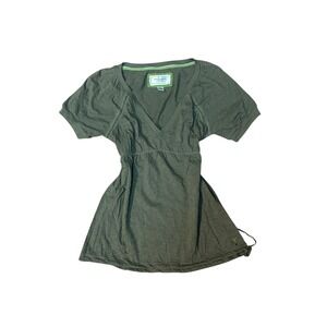 American Eagle Outfitters Olive Green V Neck Babydoll Top